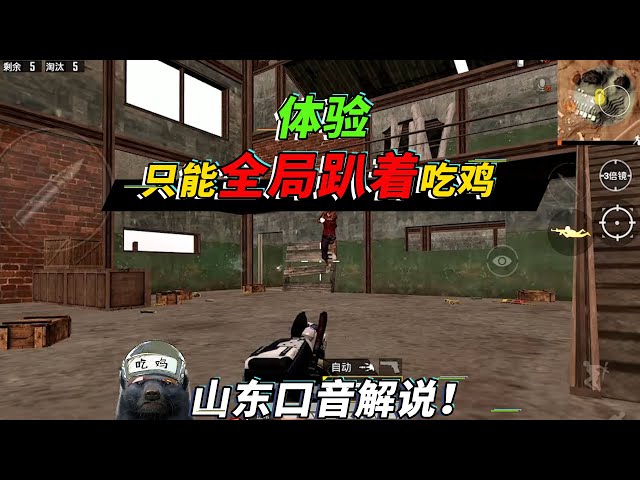 和平精英: 挑战全程趴着吃鸡,上演龟速闪身枪,敌人看到都愣了【突击手蜜獾】